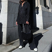 Load image into Gallery viewer, solid color drape pleated two-piece set AY3584