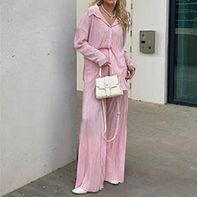 Load image into Gallery viewer, solid color drape pleated two-piece set AY3584