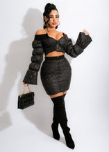 Load image into Gallery viewer, Lantern sleeve and one-word neck skirt suit(AY1526)