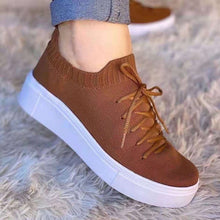 Load image into Gallery viewer, New round toe breathable flying woven casual flat shoes