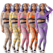 Load image into Gallery viewer, New casual striped printed long-sleeved vest two-piece suit(AY1252)