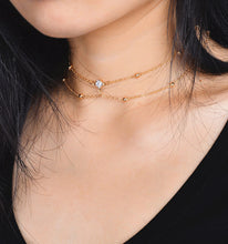 Load image into Gallery viewer, Sexy Flash Diamond Pendant Tassel Necklace Chest Chain(AE4089)