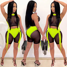 Load image into Gallery viewer, See through webbing straps mesh two-piece set AY2034