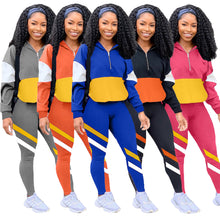 Load image into Gallery viewer, Multi-color splicing sports set LM8189