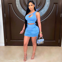 Load image into Gallery viewer, Pleated sexy casual skirt suit(AR2118)