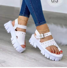 Load image into Gallery viewer, Thick bottom buckle high-heeled sandals HPSD211