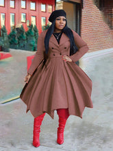 Load image into Gallery viewer, Double-breasted lapel collar trench coat long coat(AY1470)