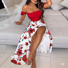 Load image into Gallery viewer, Printed tube top long skirt suit AY1158