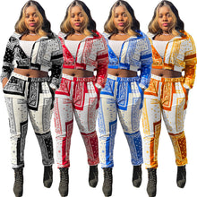 Load image into Gallery viewer, Cashew flower print casual two-piece suit(AY1431)