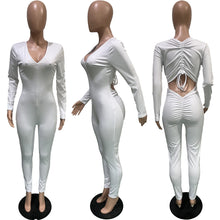 Load image into Gallery viewer, Fashion drawstring pleated jumpsuit(AY1458)
