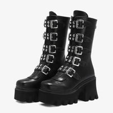 Load image into Gallery viewer, 2021 Cool new mid-tube boots thick-soled high-heeled