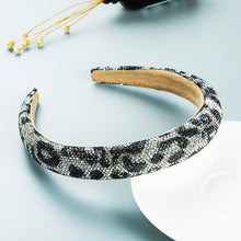 Load image into Gallery viewer, Personalized leopard print starry rhinestone sponge headband(AE4054)