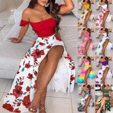 Load image into Gallery viewer, Printed tube top long skirt suit AY1158