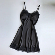 Load image into Gallery viewer, Sexy V-neck Lace Trim Sling Nightdress(AY1604)