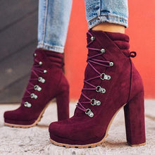 Load image into Gallery viewer, High-heel lace-up ankle boots(HPSD152)