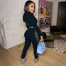 Load image into Gallery viewer, fashion bandage two-piece pure color sweater(AY1410)