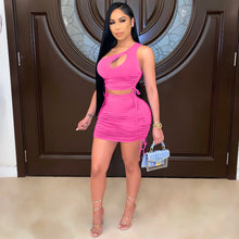 Load image into Gallery viewer, Pleated sexy casual skirt suit(AR2118)