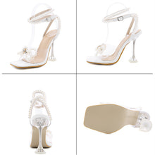 Load image into Gallery viewer, Pearl Rhinestone bow high heels HPSD227