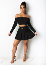 Load image into Gallery viewer, Solid color strapless pleated skirt suit AY1168