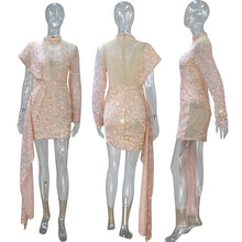 Load image into Gallery viewer, Sexy mesh sequined tight-fitting hip dress(AY1585)