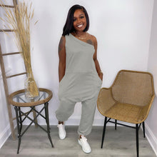Load image into Gallery viewer, Diagonal shoulder sports Jumpsuit AY2028