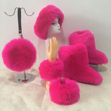 Load image into Gallery viewer, Colorful plush boots round pack four-piece suit(HPSD164)