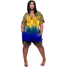 Load image into Gallery viewer, Leopard print gradient loose V-neck jumpsuit