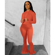 Load image into Gallery viewer, Hooded slim fit flared pants two-piece suit(AY1303)