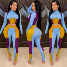 Load image into Gallery viewer, Tight-fitting color matching suit AY1210