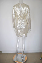 Load image into Gallery viewer, Deep V-neck open back sequin dress(AY1457)