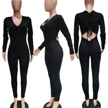 Load image into Gallery viewer, Fashion drawstring pleated jumpsuit(AY1458)
