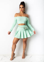 Load image into Gallery viewer, Solid color strapless pleated skirt suit AY1168