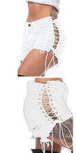 Load image into Gallery viewer, Ripped side eyelet denim shorts AY1135