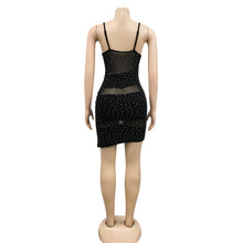 Load image into Gallery viewer, Sexy V-Neck See-Through Rhinestone Sling Dress(AY1812)