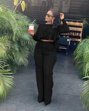 Load image into Gallery viewer, Fashion solid color pleated wide leg two-piece (AY1305)
