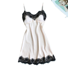 Load image into Gallery viewer, Sexy V-neck Lace Trim Sling Nightdress(AY1604)