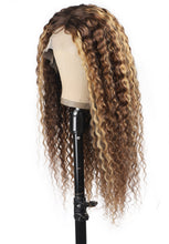 Load image into Gallery viewer, Human hair piano color 4/27curly 13*4lace wig(AH5036)