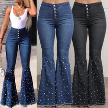 Load image into Gallery viewer, Hot selling pearl flared jeans(AY1285)