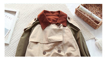 Load image into Gallery viewer, Children's contrast color long button trench coat(AY1340)