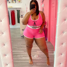 Load image into Gallery viewer, Plus size letter printing two-piece suit