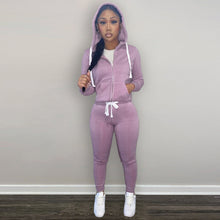 Load image into Gallery viewer, Plus velvet sports and leisure two-piece suit(AY1430)