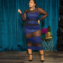 Load image into Gallery viewer, Sexy Shiny Patchwork Sheer Dress(AY1778)