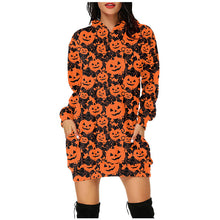 Load image into Gallery viewer, Halloween hooded long sleeve dress(AY1401)