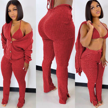 Load image into Gallery viewer, Fashion long-sleeved woolen jacket and trousers three-piece suit(AY1446)