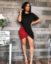 Load image into Gallery viewer, New round neck irregular Pleated Dress AY1866