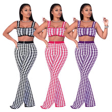 Load image into Gallery viewer, sexy plaid two-piece suit