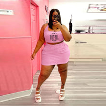 Load image into Gallery viewer, Plus size letter print casual skirt suit AY1140