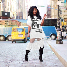 Load image into Gallery viewer, T-shirt letter mesh vest dress AY2013