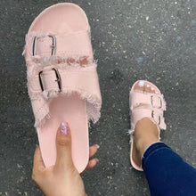 Load image into Gallery viewer, Flat slippers belt buckle flat sandals HPSD222