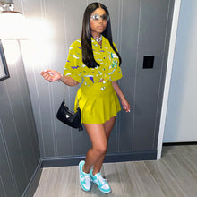 Load image into Gallery viewer, Shirt pleated sexy skirt two piece set AY1979